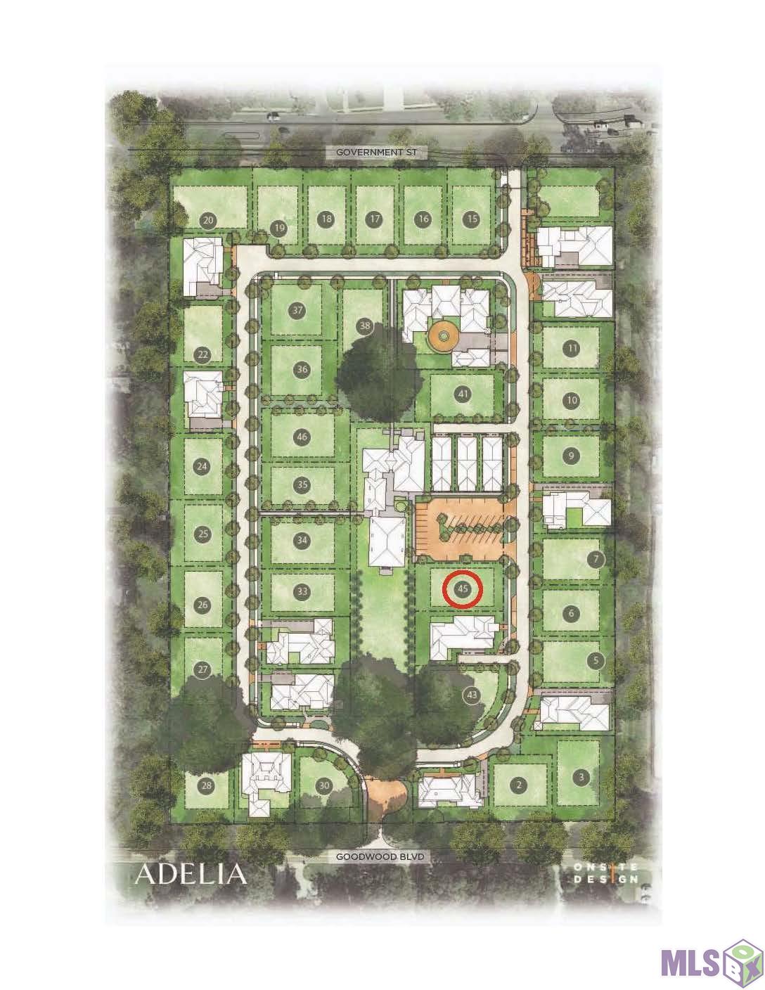 716 Adelia Lane Baton Rouge, LA 70806 - Photo 6 of 6 Site map with Lot 45 circled