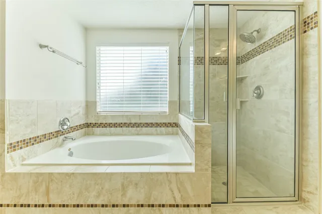 a bathroom with a shower a sink and a mirror