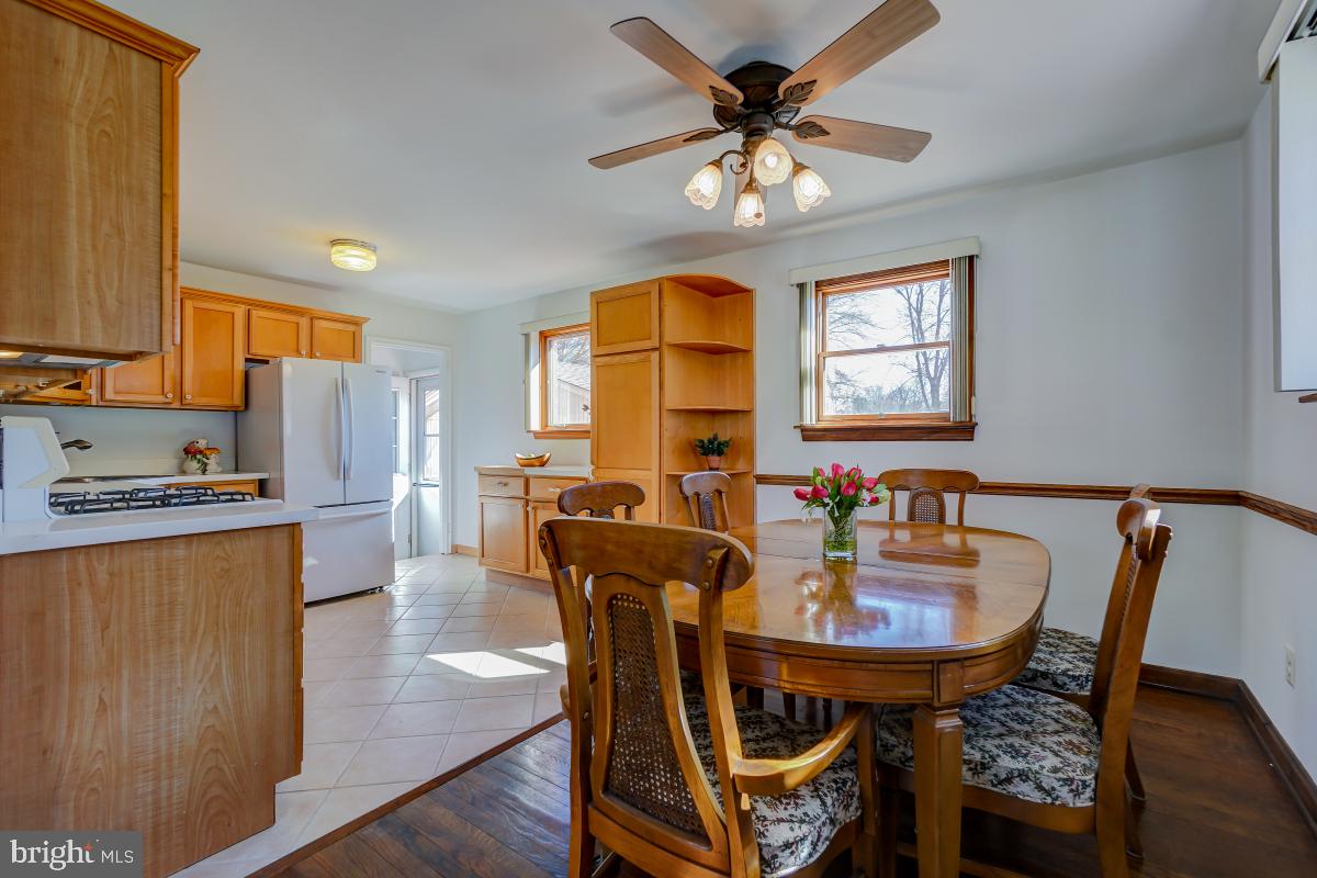 Dining room opens to the kitchen.