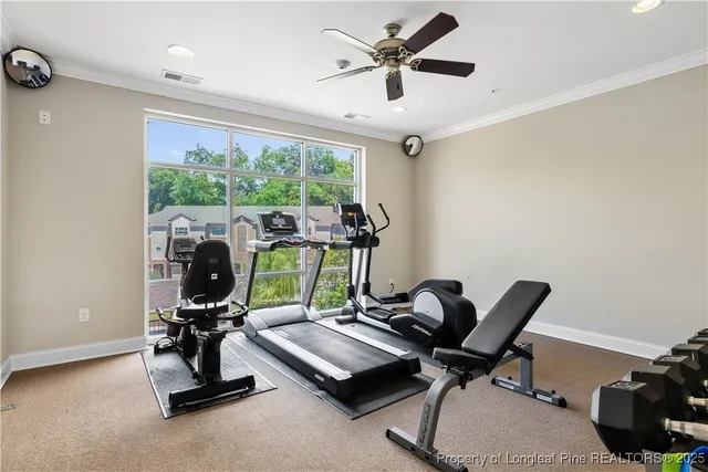 a view of a workspace with gym equipment