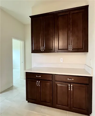 a view of wooden cabinets