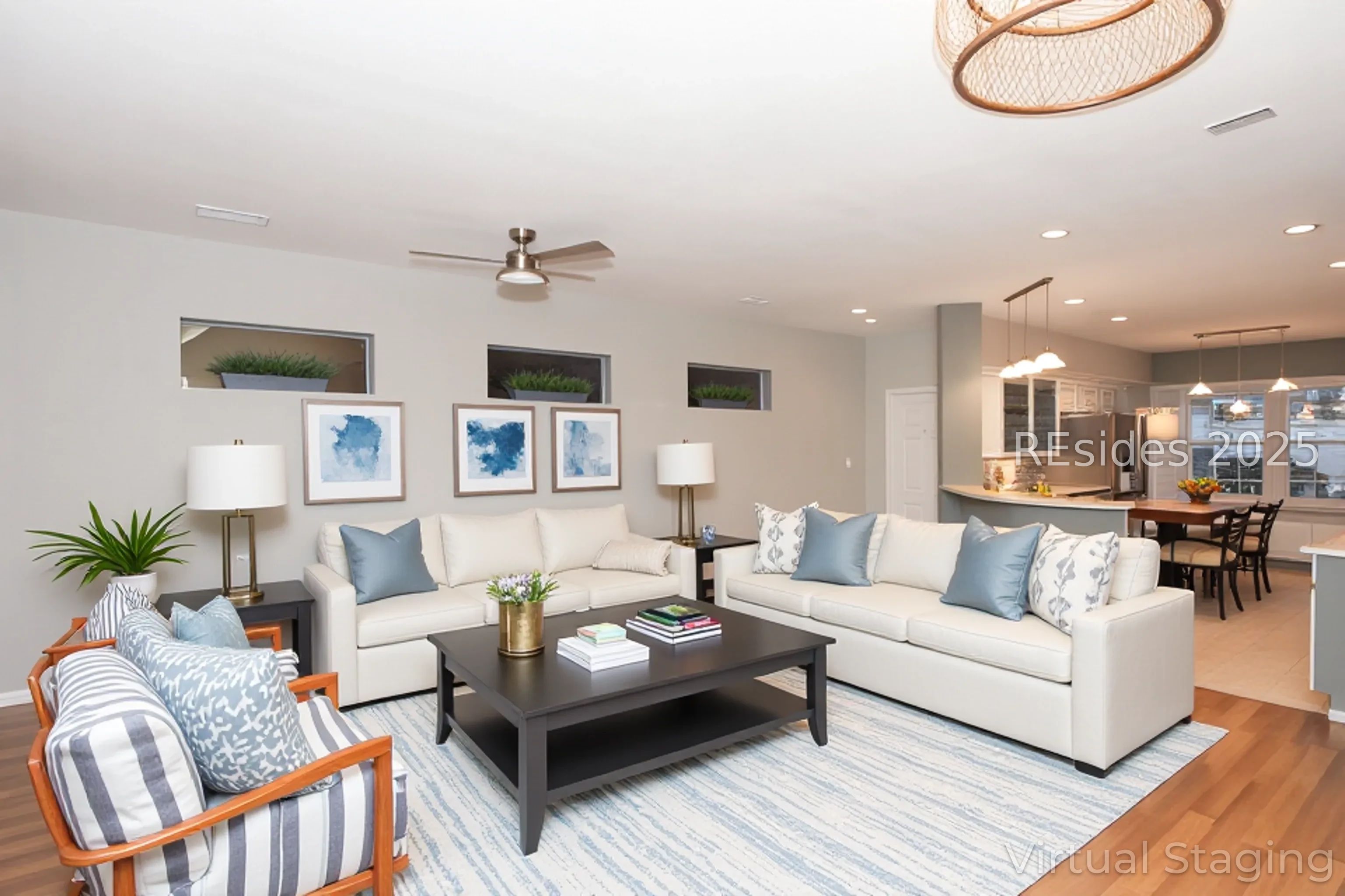 14 Andover Place Bluffton, SC 29909 - Photo 10 of 64 Virtual Staging of Great Room & Eat-in Kitchen