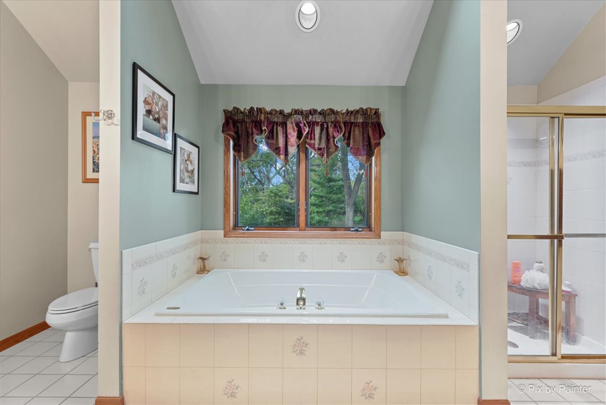 7203 Edgewood Court Spring Grove, IL 60081 - Photo 28 of 46 a bath tub sitting next to a blue sink