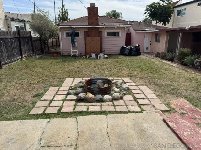 a backyard of a house