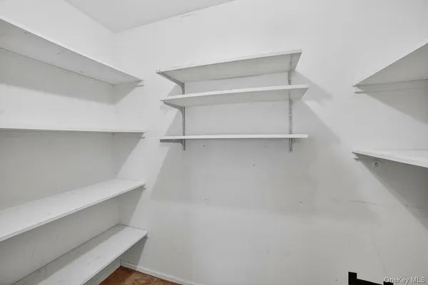 a storage room with empty racks