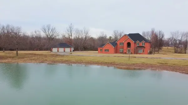 a view of large trees with a yard