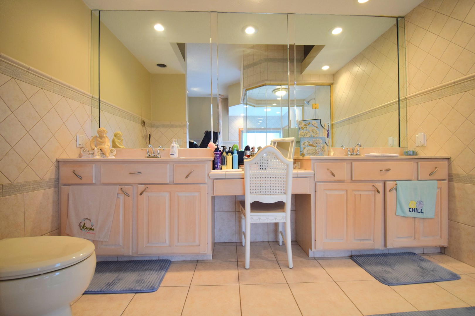 12863 Bowling Alley Road Benton, IL 62812 - Photo 35 of 50 a large bathroom with a sink a toilet and a mirror