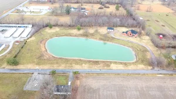 an aerial view of a house