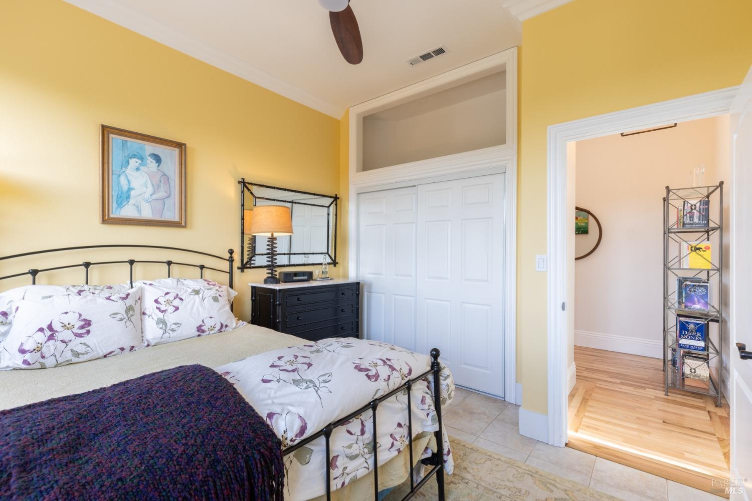 1730 Milton Road Napa, CA 94559 - Photo 58 of 77 a bedroom with a bed and a view of bathroom