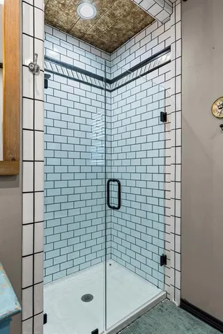 a bathroom with a shower