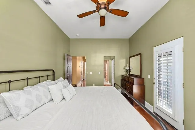 a bathroom with a shower and toilet