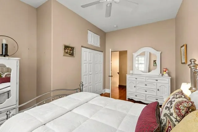 a view of a lobby with black carpet