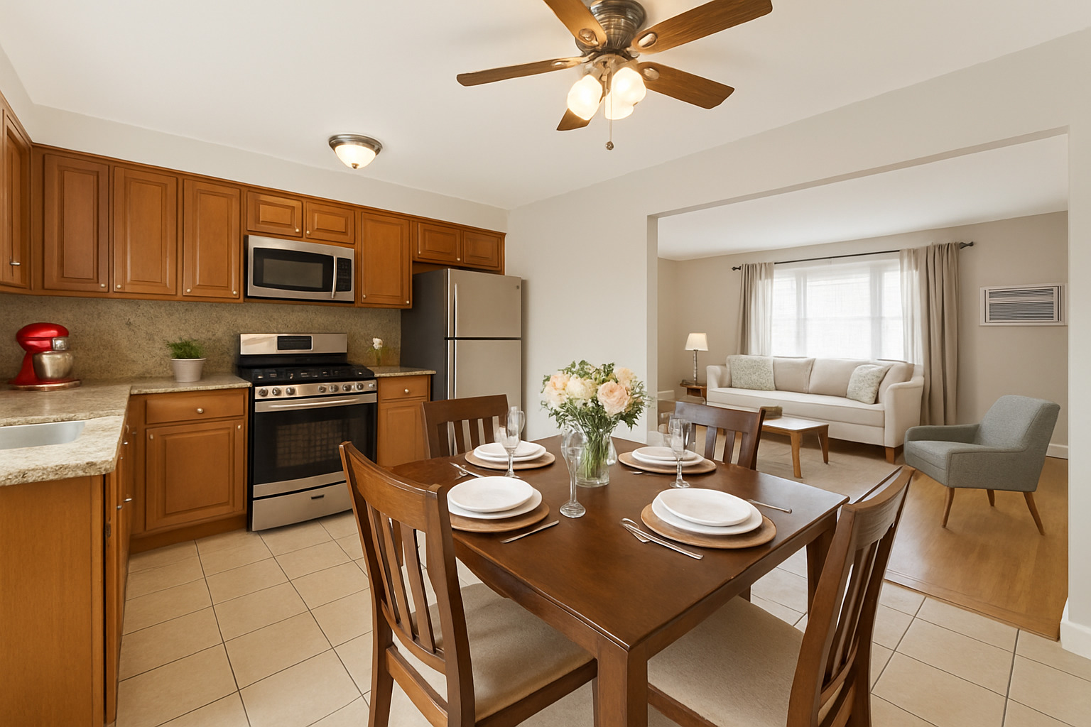 2245 Des Plaines Avenue, Unit B North Riverside, IL 60546 - Photo 7 of 22 a kitchen with a dining table and chairs