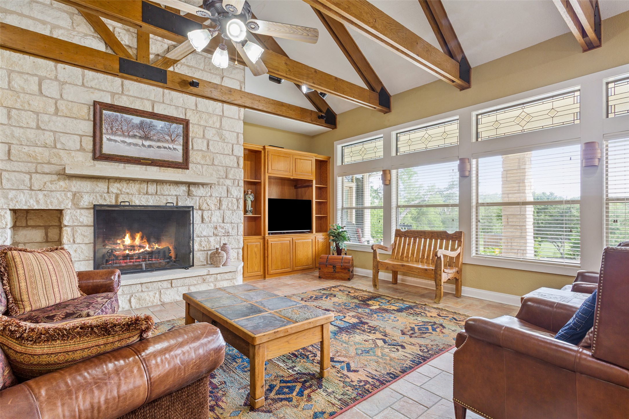 13730 Settlements Road Salado, TX 76571 - Photo 6 of 40 a living room with furniture and a fireplace