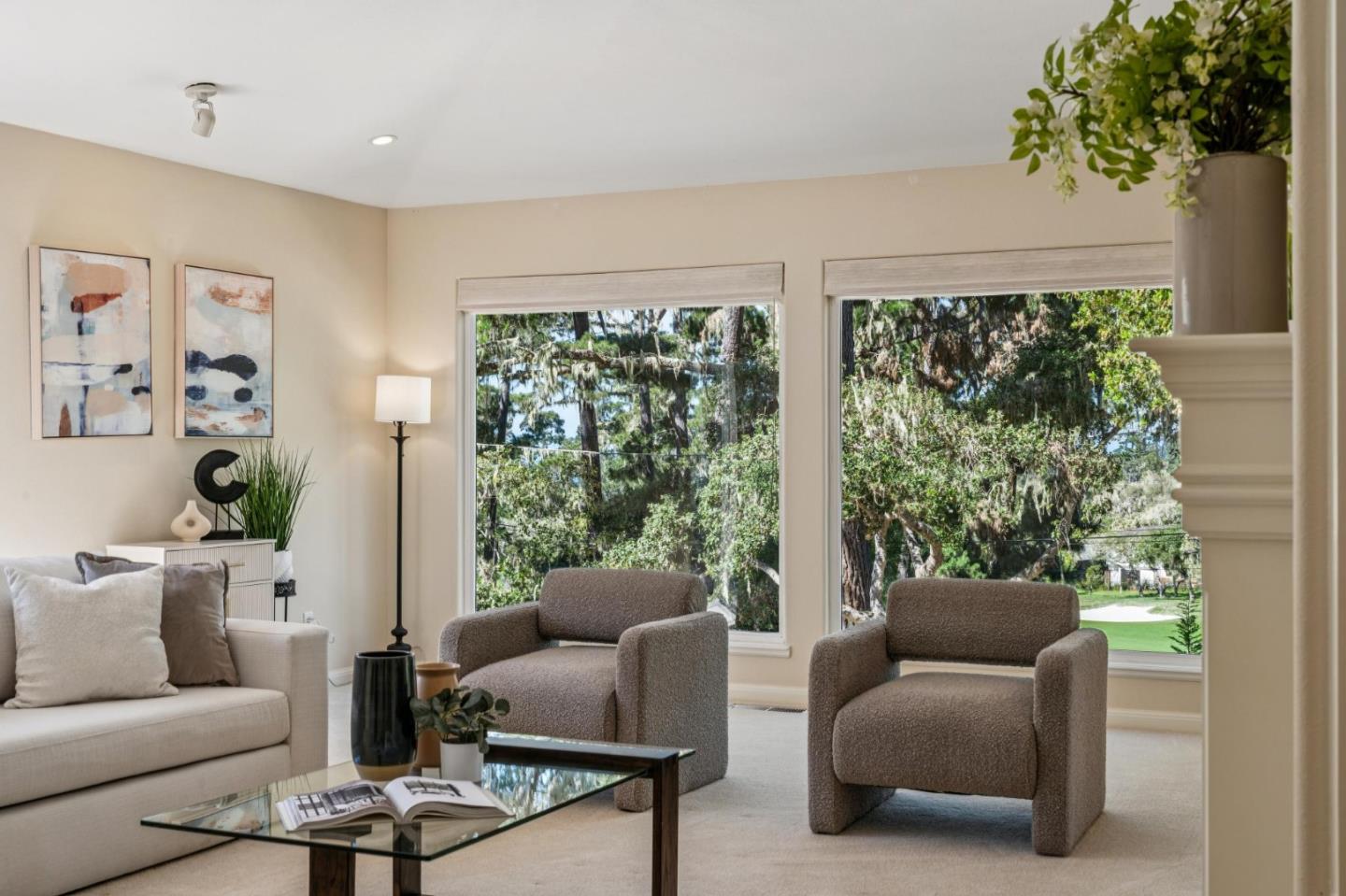 2905 Bird Rock Road Pebble Beach, CA 93953 - Photo 9 of 33 a living room with furniture and a large window