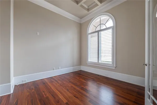 a view of livingroom with wooden floor