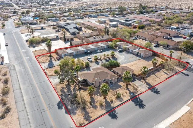 an aerial view of a city