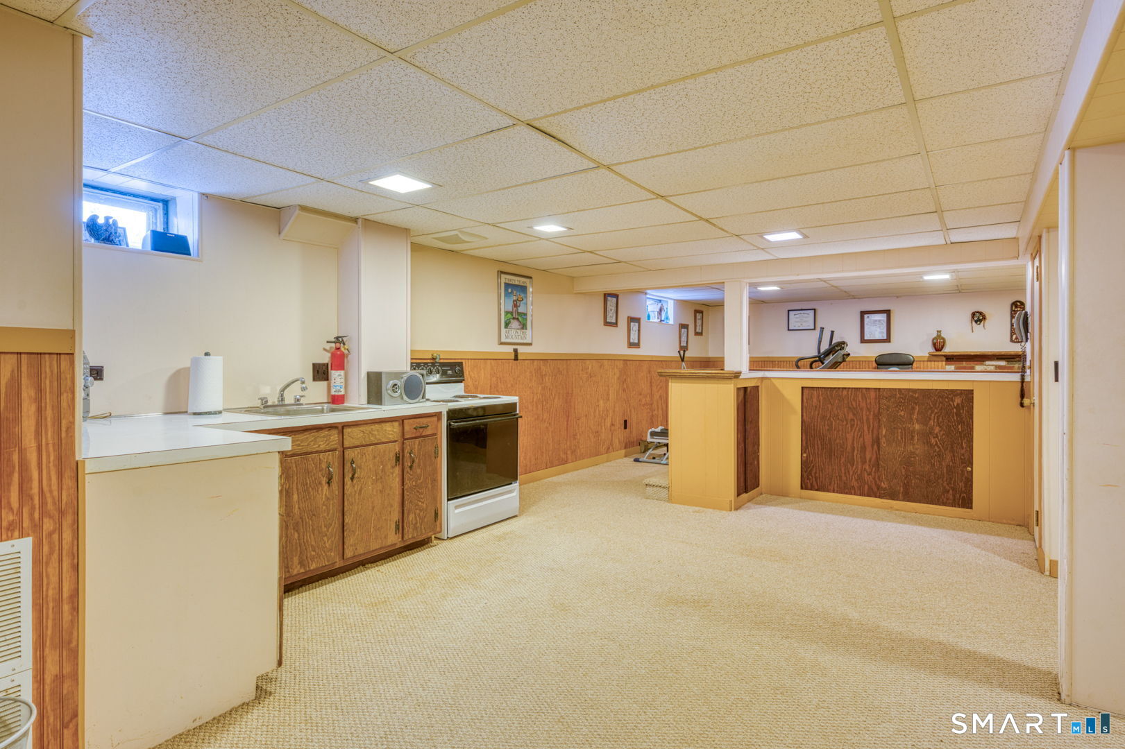 270 Higby Road Middletown, CT 06457 - Photo 30 of 40 Finished Basement with Dry Bar, sink and additional stove