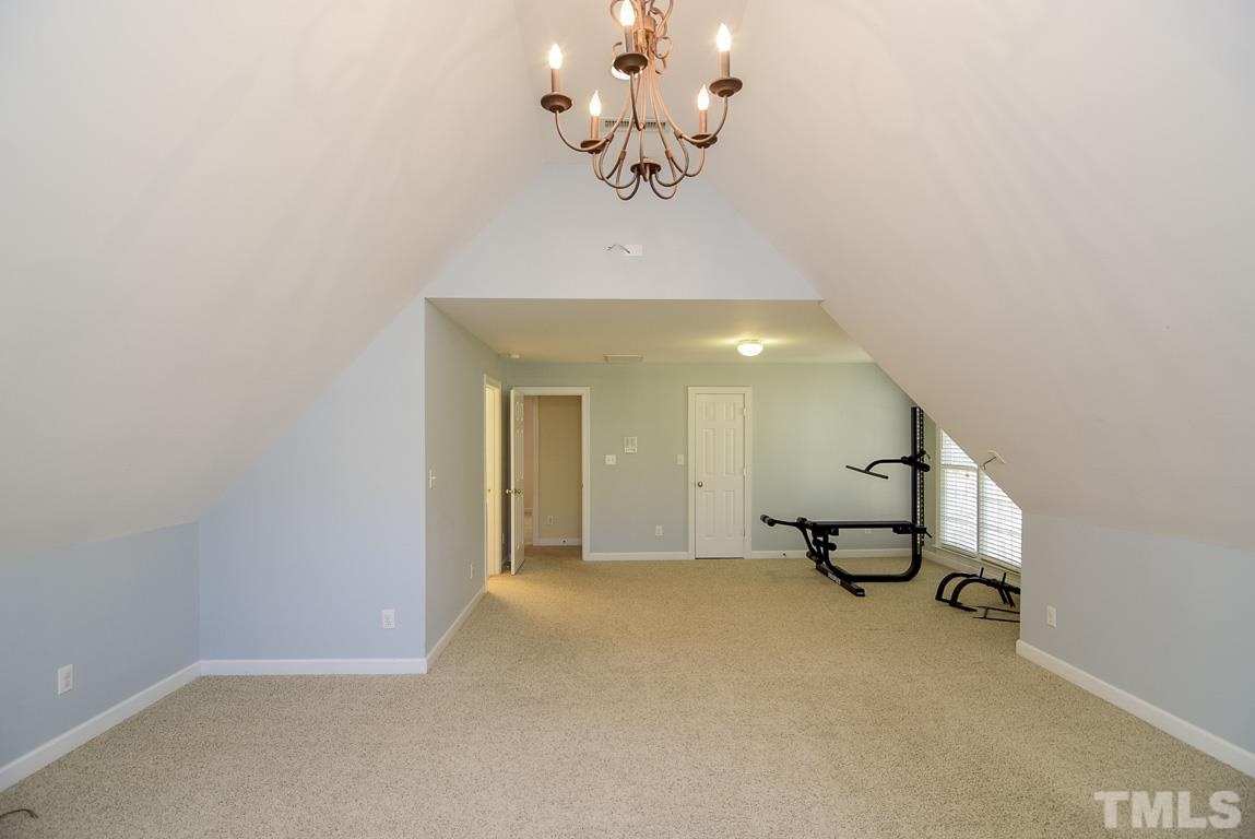 3813 April Place Raleigh, NC 27612 - Photo 13 of 25 The bonus is enormous and connected to the jack and jill bath. It could be a 6th bedroom, teen suite, media room, gym. It is so large you could fit all these things and more inside. It is larger than my first apartment and yes it has a closet!