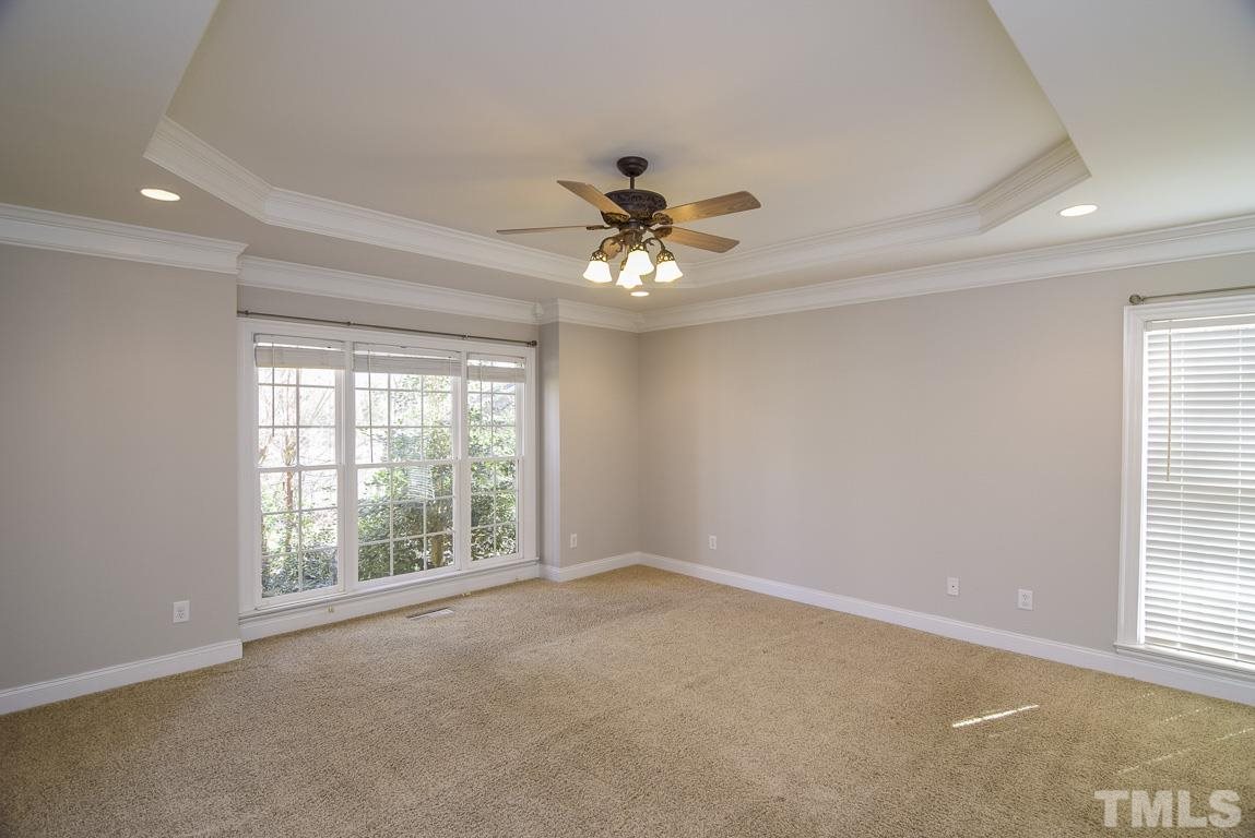 3813 April Place Raleigh, NC 27612 - Photo 8 of 25 The Master suite is almost 16"x16" with a trey ceiling. Plenty of room to fit even the largest suite of furniture.