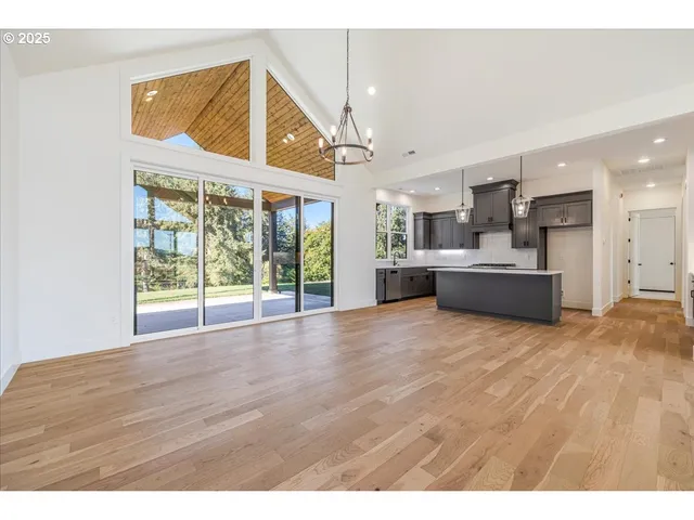 a view of kitchen and windows