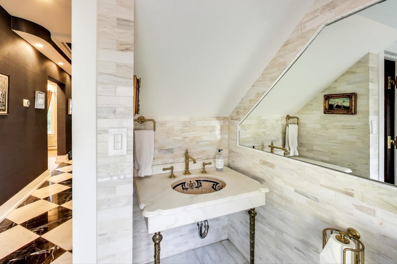 823 Jackson Avenue River Forest, IL 60305 - Photo 21 of 60 a bathroom with a sink a mirror and a shower