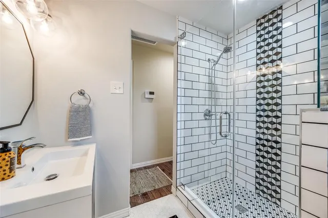 a bathroom with a shower