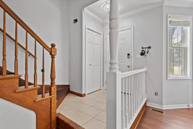 a view of an entryway with staircase