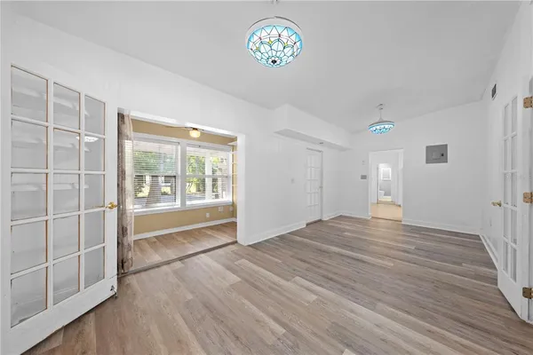 a view of porch with seating space