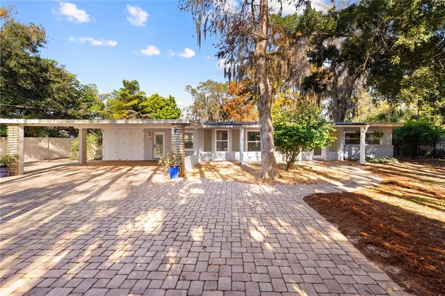 a view of a house with a patio