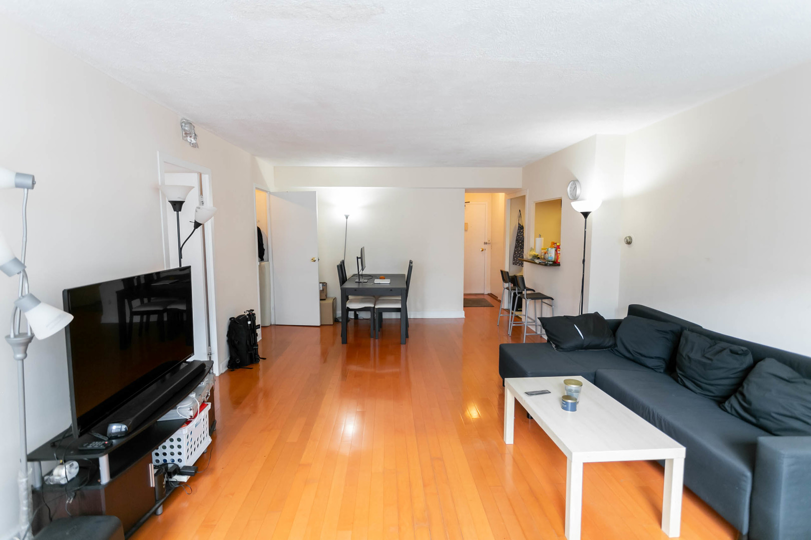 253 East Delaware Place, Unit 14C Chicago, IL 60611 - Photo 3 of 7 a living room with furniture and a flat screen tv