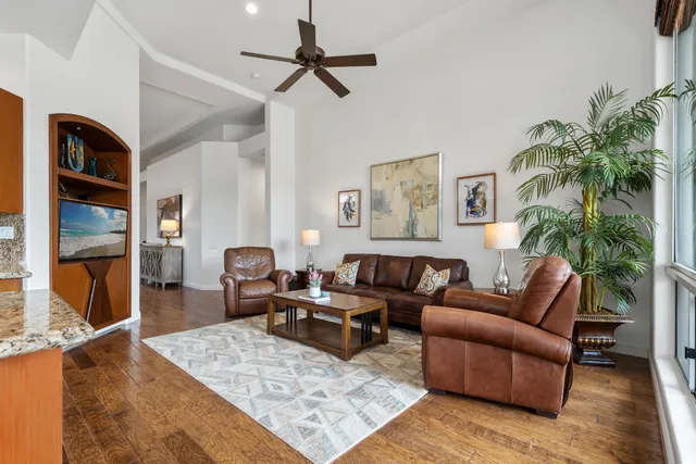a living room with furniture
