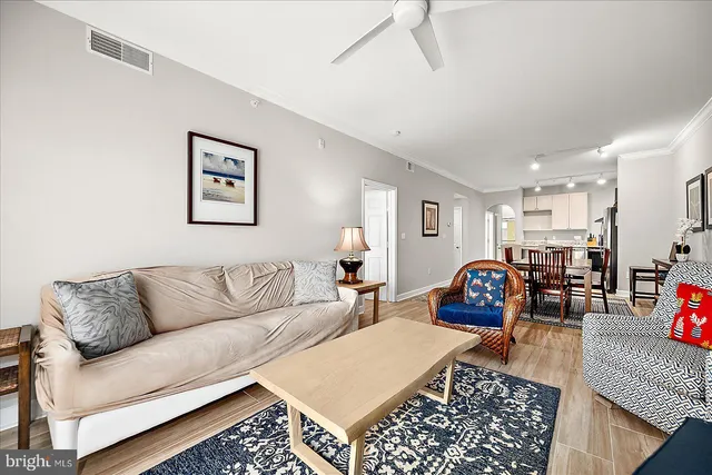a living room with furniture and a couch