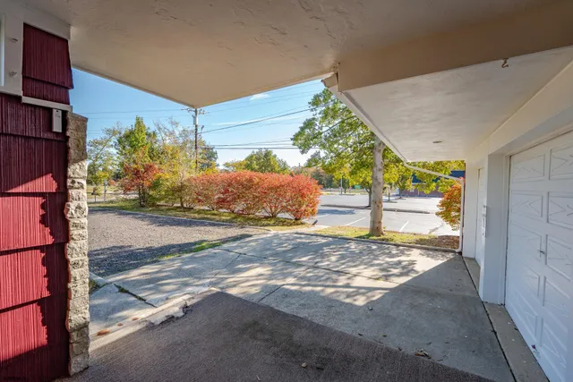 a view of a backyard of a house