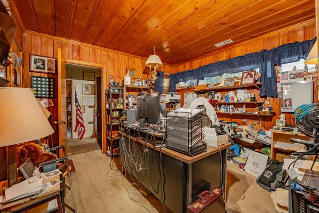 a work room with chairs