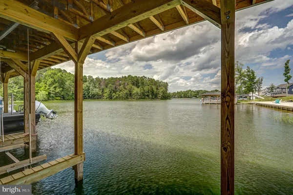 a view of lake with mountain