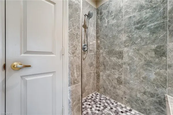 a bathroom with a shower