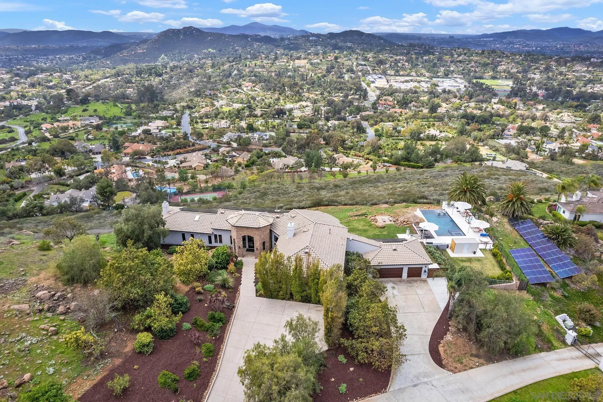 15484 Markar Road Poway, CA 92064 - Photo 69 of 75 an aerial view of a city and mountain