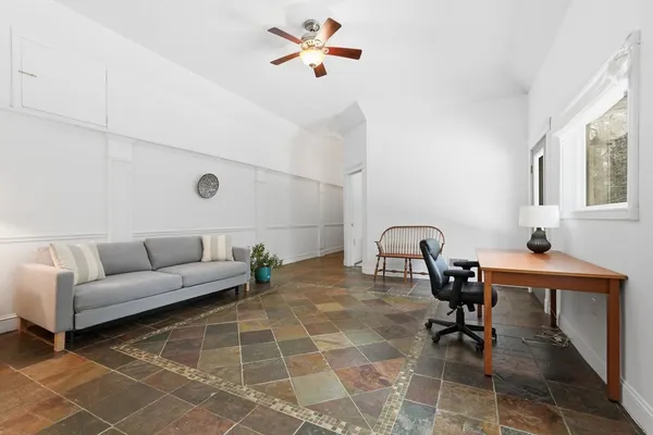 a living room with furniture