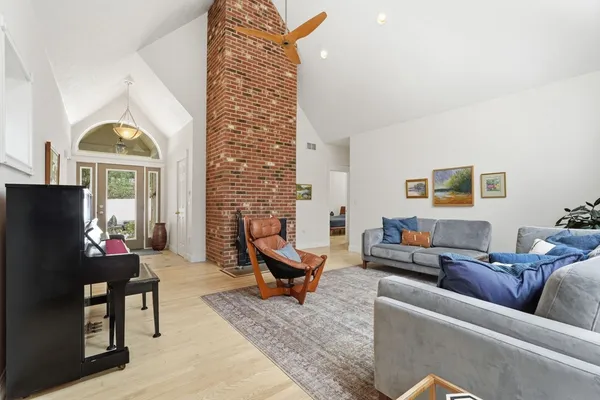 a living room with furniture