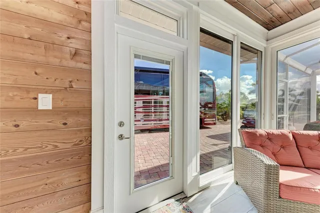 a view of a entryway door front of house