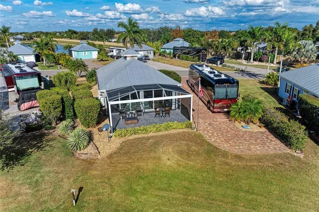 a view of a swimming pool with a patio
