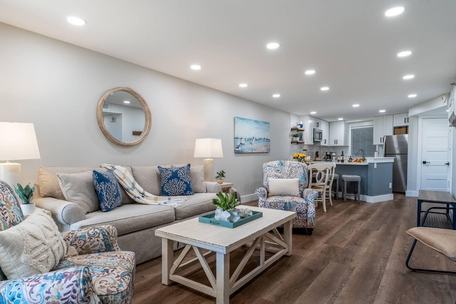 4017 Beachside 1, Unit 4017 Miramar Beach, FL 32550 - Photo 3 of 26 a living room with furniture and kitchen view