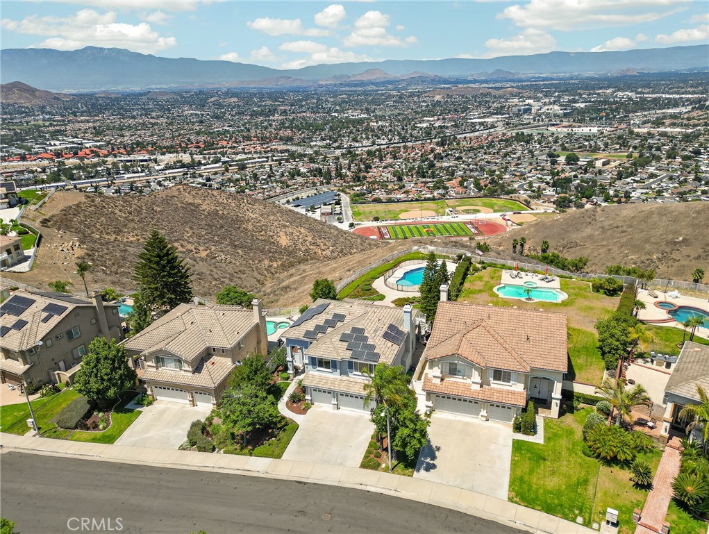 16318 Sun Summit Drive Riverside, CA 92503 - Photo 45 of 47 Arial shot of front of home 16318 sun summit drive, riverside, california 92503