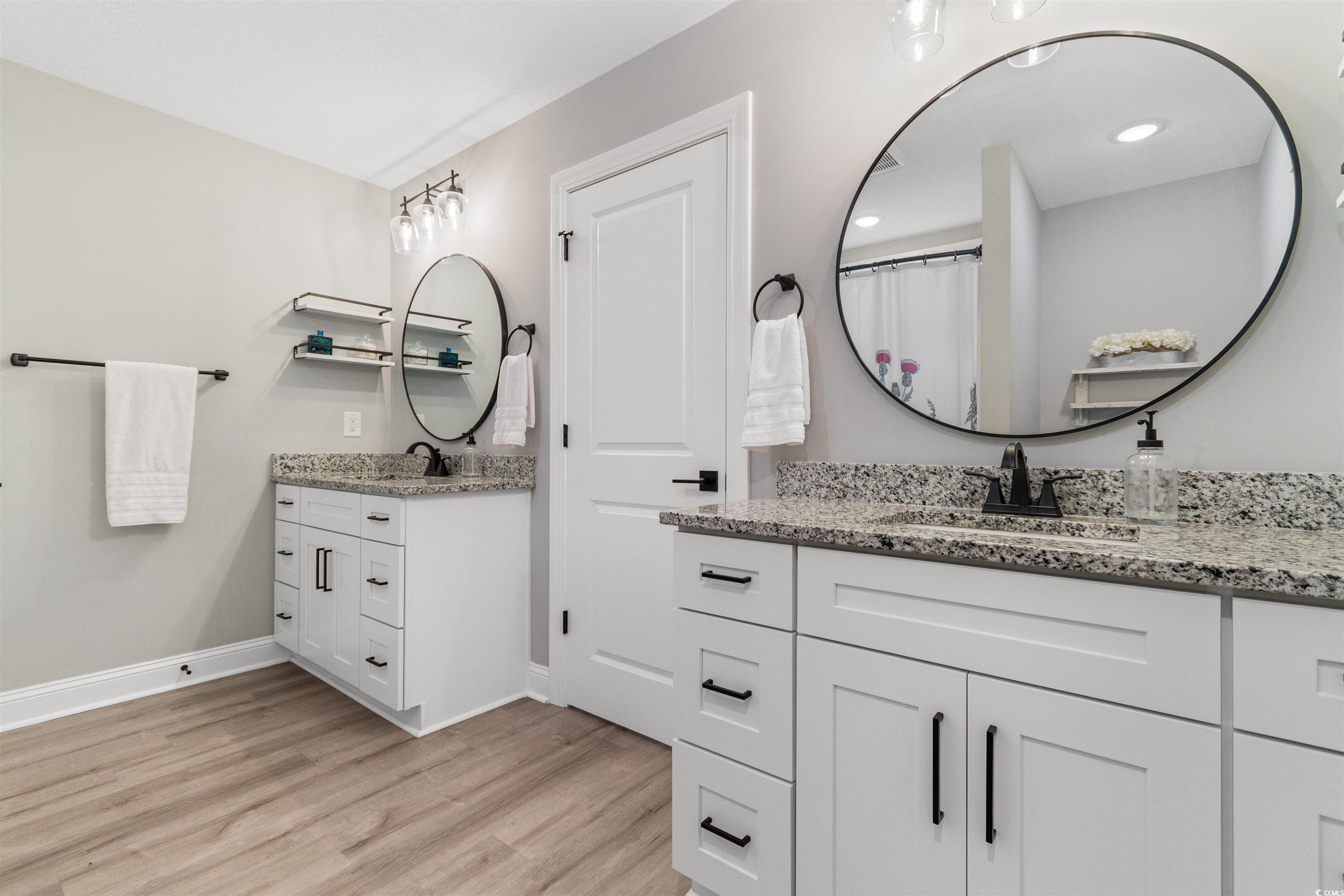 2279 Vaught Road Galivants Ferry, SC 29544 - Photo 19 of 40 Bathroom featuring vanity and hardwood / wood-styl