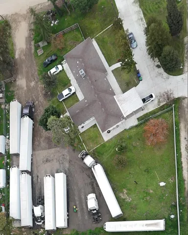 an aerial view of a house