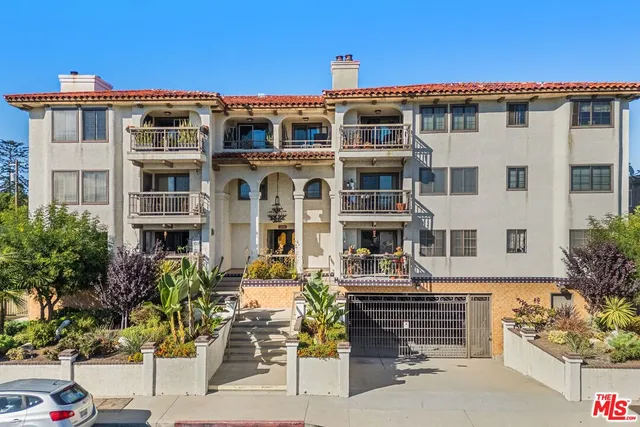 a front view of a multi story building