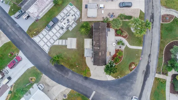 an aerial view of a house