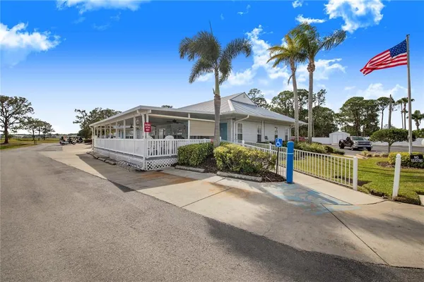 a view of a house with a patio