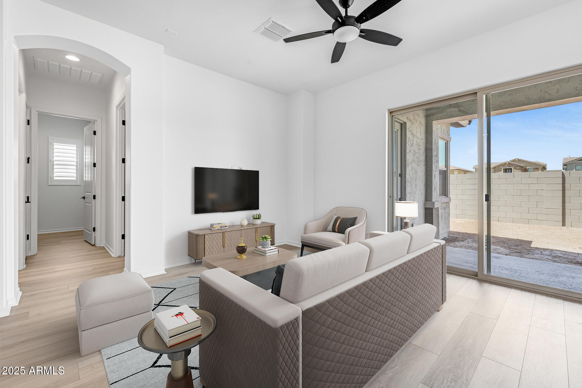 4252 East Bernice Street Gilbert, AZ 85295 - Photo 13 of 72 a living room with furniture and a flat screen tv